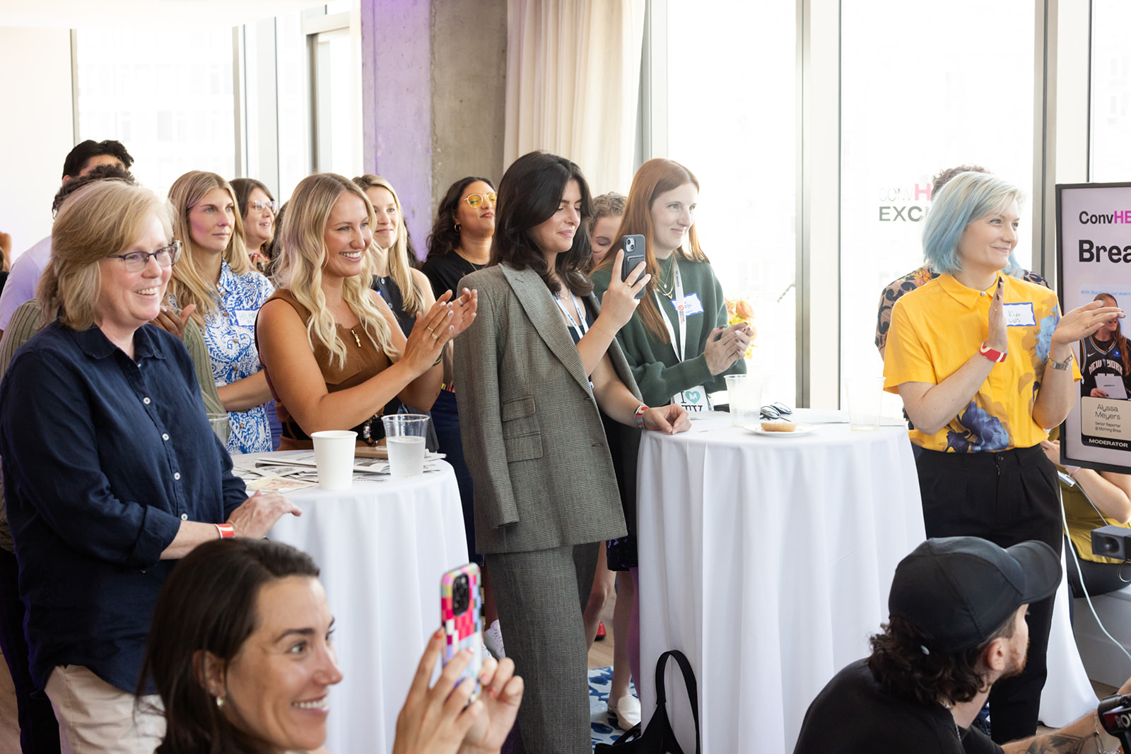 An audience listening to a conversation at an Unplugged event